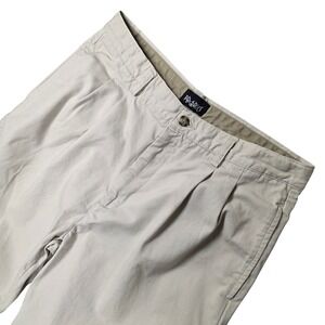 PB Basics Pleated Chino Pants Relaxed Straight Khaki Mens 34x30 Tan Preppy